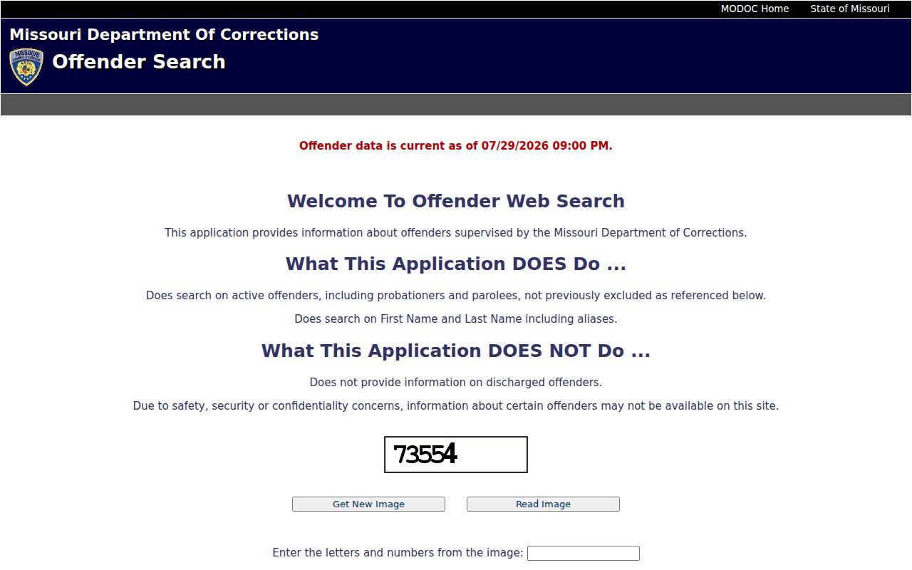 Boone County criminal records Missouri DOC offender search
